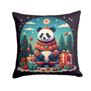 Panda Christmas Throw Pillow Machine Washable, Indoor Outdoor Decorative Pillow for Couch, Bed or Patio, 18Hx18W Panda Christmas Throw Pillow Machine Washable, Indoor Outdoor Decorative Pillow for Couch, Bed or Patio, 18Hx18W
