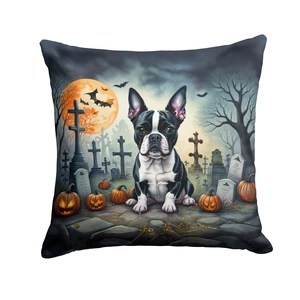 Boston Terrier Spooky Halloween Throw Pillow Machine Washable, Indoor Outdoor Decorative Pillow for Couch, Bed or Patio, 18Hx18W Boston Terrier Spooky Halloween Throw Pillow Machine Washable, Indoor Outdoor Decorative Pillow for Couch, Bed or Patio, 18Hx18W