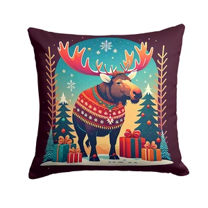 Moose Christmas Throw Pillow Machine Washable, Indoor Outdoor Decorative Pillow for Couch, Bed or Patio, 18Hx18W Moose Christmas Throw Pillow Machine Washable, Indoor Outdoor Decorative Pillow for Couch, Bed or Patio, 18Hx18W