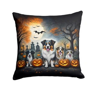 Australian Shepherd Spooky Halloween Throw Pillow Machine Washable, Indoor Outdoor Decorative Pillow for Couch, Bed or Patio, 18Hx18W Australian Shepherd Spooky Halloween Throw Pillow Machine Washable, Indoor Outdoor Decorative Pillow for Couch, Bed or Patio, 18Hx18W