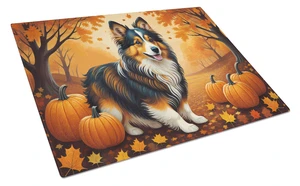 NEW Sheltie Fall Glass Cutting Board Decorative Tempered Glass Kitchen Cutting and Serving Board Large Size Chopping Board NEW Sheltie Fall Glass Cutting Board Decorative Tempered Glass Kitchen Cutting and Serving Board Large Size Chopping Board