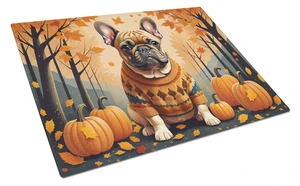 NEW Fawn French Bulldog Fall Glass Cutting Board Decorative Tempered Glass Kitchen Cutting and Serving Board Large Size Chopping NEW Fawn French Bulldog Fall Glass Cutting Board Decorative Tempered Glass Kitchen Cutting and Serving Board Large Size Chopping