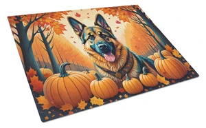 NEW German Shepherd Fall Glass Cutting Board Decorative Tempered Glass Kitchen Cutting and Serving Board Large Size Chopping Boa