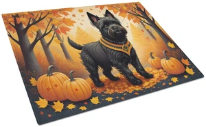 NEW Black Cairn Terrier Fall Glass Cutting Board Decorative Tempered Glass Kitchen Cutting and Serving Board Large Size Chopping NEW Black Cairn Terrier Fall Glass Cutting Board Decorative Tempered Glass Kitchen Cutting and Serving Board Large Size Chopping