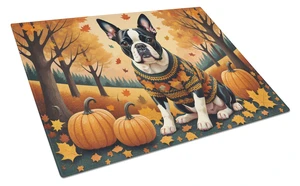NEW Boston Terrier Fall Glass Cutting Board Decorative Tempered Glass Kitchen Cutting and Serving Board Large Size Chopping Boar NEW Boston Terrier Fall Glass Cutting Board Decorative Tempered Glass Kitchen Cutting and Serving Board Large Size Chopping Boar