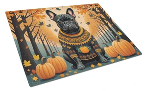 NEW Black French Bulldog Fall Glass Cutting Board Decorative Tempered Glass Kitchen Cutting and Serving Board Large Size Choppin NEW Black French Bulldog Fall Glass Cutting Board Decorative Tempered Glass Kitchen Cutting and Serving Board Large Size Choppin