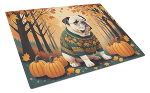NEW White English Bulldog Fall Glass Cutting Board Decorative Tempered Glass Kitchen Cutting and Serving Board Large Size Choppi NEW White English Bulldog Fall Glass Cutting Board Decorative Tempered Glass Kitchen Cutting and Serving Board Large Size Choppi