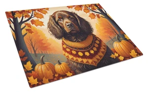 NEW Boykin Spaniel Fall Glass Cutting Board Decorative Tempered Glass Kitchen Cutting and Serving Board Large Size Chopping Boar NEW Boykin Spaniel Fall Glass Cutting Board Decorative Tempered Glass Kitchen Cutting and Serving Board Large Size Chopping Boar