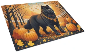 NEW Black Chow Chow Fall Glass Cutting Board Decorative Tempered Glass Kitchen Cutting and Serving Board Large Size Chopping Boa NEW Black Chow Chow Fall Glass Cutting Board Decorative Tempered Glass Kitchen Cutting and Serving Board Large Size Chopping Boa