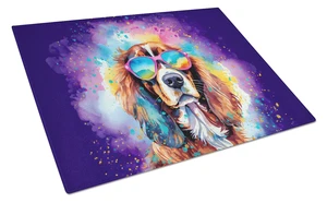 NEW Cavalier Spaniel Hippie Dawg Glass Cutting Board Decorative Tempered Glass Kitchen Cutting and Serving Board Large Size Chop NEW Cavalier Spaniel Hippie Dawg Glass Cutting Board Decorative Tempered Glass Kitchen Cutting and Serving Board Large Size Chop