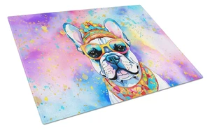 NEW French Bulldog Hippie Dawg Glass Cutting Board Decorative Tempered Glass Kitchen Cutting and Serving Board Large Size Choppi NEW French Bulldog Hippie Dawg Glass Cutting Board Decorative Tempered Glass Kitchen Cutting and Serving Board Large Size Choppi