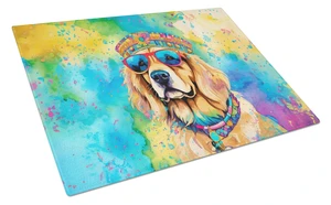 NEW Golden Retriever Hippie Dawg Glass Cutting Board Decorative Tempered Glass Kitchen Cutting and Serving Board Large Size Chop NEW Golden Retriever Hippie Dawg Glass Cutting Board Decorative Tempered Glass Kitchen Cutting and Serving Board Large Size Chop