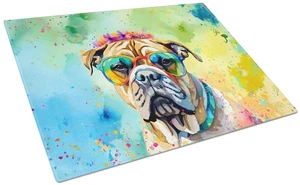 NEW Bullmastiff Hippie Dawg Glass Cutting Board Decorative Tempered Glass Kitchen Cutting and Serving Board Large Size Chopping NEW Bullmastiff Hippie Dawg Glass Cutting Board Decorative Tempered Glass Kitchen Cutting and Serving Board Large Size Chopping