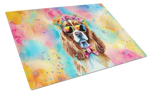 NEW Cavalier Spaniel Hippie Dawg Glass Cutting Board Decorative Tempered Glass Kitchen Cutting and Serving Board Large Size Chop NEW Cavalier Spaniel Hippie Dawg Glass Cutting Board Decorative Tempered Glass Kitchen Cutting and Serving Board Large Size Chop