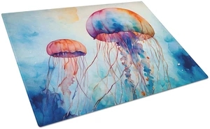 NEW Jellyfish Glass Cutting Board Decorative Tempered Glass Kitchen Cutting and Serving Board Large Size Chopping Board NEW Jellyfish Glass Cutting Board Decorative Tempered Glass Kitchen Cutting and Serving Board Large Size Chopping Board