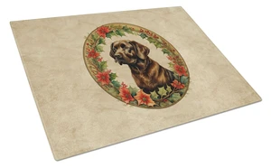 NEW Labrador Retriever Christmas Flowers Glass Cutting Board Decorative Tempered Glass Kitchen Cutting and Serving Board Large S