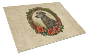 NEW Scottish Deerhound Christmas Flowers Glass Cutting Board Decorative Tempered Glass Kitchen Cutting and Serving Board Large S