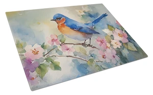 NEW Bluebird Glass Cutting Board Decorative Tempered Glass Kitchen Cutting and Serving Board Large Size Chopping Board NEW Bluebird Glass Cutting Board Decorative Tempered Glass Kitchen Cutting and Serving Board Large Size Chopping Board
