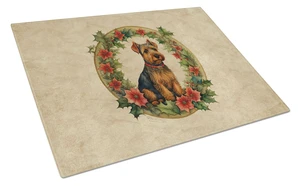 NEW Welsh Terrier Christmas Flowers Glass Cutting Board Decorative Tempered Glass Kitchen Cutting and Serving Board Large Size C NEW Welsh Terrier Christmas Flowers Glass Cutting Board Decorative Tempered Glass Kitchen Cutting and Serving Board Large Size C