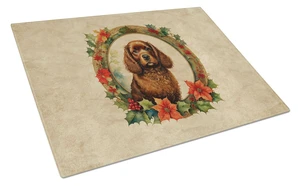 NEW American Water Spaniel Christmas Flowers Glass Cutting Board Decorative Tempered Glass Kitchen Cutting and Serving Board Lar NEW American Water Spaniel Christmas Flowers Glass Cutting Board Decorative Tempered Glass Kitchen Cutting and Serving Board Lar