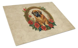 NEW Tibetan Mastiff Christmas Flowers Glass Cutting Board Decorative Tempered Glass Kitchen Cutting and Serving Board Large Size