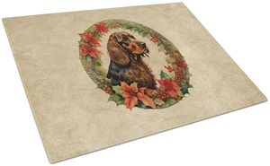 NEW Field Spaniel Christmas Flowers Glass Cutting Board Decorative Tempered Glass Kitchen Cutting and Serving Board Large Size C NEW Field Spaniel Christmas Flowers Glass Cutting Board Decorative Tempered Glass Kitchen Cutting and Serving Board Large Size C