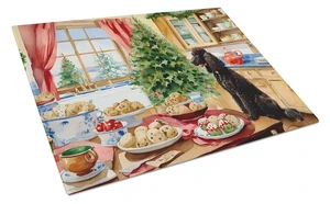 NEW Irish Water Spaniel Christmas Cookies Glass Cutting Board Decorative Tempered Glass Kitchen Cutting and Serving Board Large
