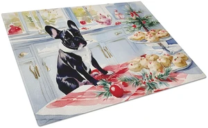 NEW French Bulldog Christmas Cookies Glass Cutting Board Decorative Tempered Glass Kitchen Cutting and Serving Board Large Size NEW French Bulldog Christmas Cookies Glass Cutting Board Decorative Tempered Glass Kitchen Cutting and Serving Board Large Size