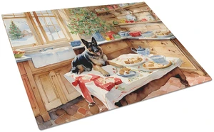 NEW German Shepherd Christmas Cookies Glass Cutting Board Decorative Tempered Glass Kitchen Cutting and Serving Board Large Size