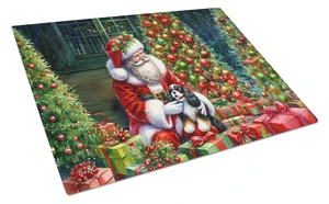 NEW Cavalier Spaniel and Santa Claus Glass Cutting Board Decorative Tempered Glass Kitchen Cutting and Serving Board Large Size NEW Cavalier Spaniel and Santa Claus Glass Cutting Board Decorative Tempered Glass Kitchen Cutting and Serving Board Large Size