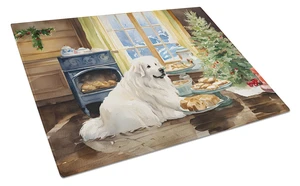 NEW Great Pyrenees Christmas Cookies Glass Cutting Board Decorative Tempered Glass Kitchen Cutting and Serving Board Large Size