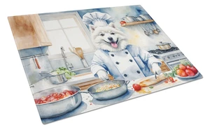NEW American Eskimo The Chef Glass Cutting Board Decorative Tempered Glass Kitchen Cutting and Serving Board Large Size Chopping NEW American Eskimo The Chef Glass Cutting Board Decorative Tempered Glass Kitchen Cutting and Serving Board Large Size Chopping