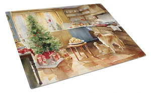 NEW Golden Retriever Christmas Cookies Glass Cutting Board Decorative Tempered Glass Kitchen Cutting and Serving Board Large Siz