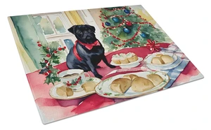 NEW Pug Christmas Cookies Glass Cutting Board Decorative Tempered Glass Kitchen Cutting and Serving Board Large Size Chopping Bo