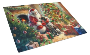 NEW German Shorthaired Pointer and Santa Claus Glass Cutting Board Decorative Tempered Glass Kitchen Cutting and Serving Board L