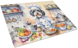Tibetan Terrier The Chef Glass Cutting Board Decorative Tempered Glass Kitchen Cutting and Serving Board Large Size Chopping Boa Tibetan Terrier The Chef Glass Cutting Board Decorative Tempered Glass Kitchen Cutting and Serving Board Large Size Chopping Boa