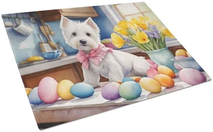 NEW Decorating Easter Westie Glass Cutting Board Decorative Tempered Glass Kitchen Cutting and Serving Board Large Size Chopping NEW Decorating Easter Westie Glass Cutting Board Decorative Tempered Glass Kitchen Cutting and Serving Board Large Size Chopping