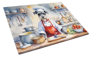 NEW Schnauzer The Chef Glass Cutting Board Decorative Tempered Glass Kitchen Cutting and Serving Board Large Size Chopping Board NEW Schnauzer The Chef Glass Cutting Board Decorative Tempered Glass Kitchen Cutting and Serving Board Large Size Chopping Board