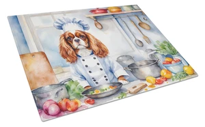 NEW Cavalier Spaniel The Chef Glass Cutting Board Decorative Tempered Glass Kitchen Cutting and Serving Board Large Size Choppin NEW Cavalier Spaniel The Chef Glass Cutting Board Decorative Tempered Glass Kitchen Cutting and Serving Board Large Size Choppin