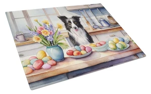 NEW Decorating Easter Border Collie Glass Cutting Board Decorative Tempered Glass Kitchen Cutting and Serving Board Large Size C NEW Decorating Easter Border Collie Glass Cutting Board Decorative Tempered Glass Kitchen Cutting and Serving Board Large Size C