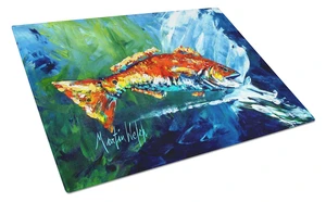NEW Break Through Red Fish Glass Cutting Board Decorative Tempered Glass Kitchen Cutting and Serving Board Large Size Chopping B NEW Break Through Red Fish Glass Cutting Board Decorative Tempered Glass Kitchen Cutting and Serving Board Large Size Chopping B
