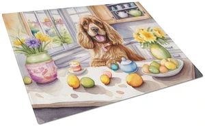 NEW Decorating Easter Cocker Spaniel Glass Cutting Board Decorative Tempered Glass Kitchen Cutting and Serving Board Large Size NEW Decorating Easter Cocker Spaniel Glass Cutting Board Decorative Tempered Glass Kitchen Cutting and Serving Board Large Size