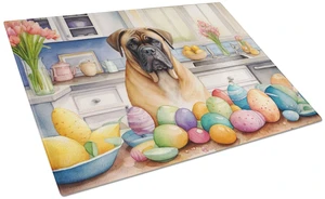 NEW Decorating Easter Bullmastiff Glass Cutting Board Decorative Tempered Glass Kitchen Cutting and Serving Board Large Size Cho NEW Decorating Easter Bullmastiff Glass Cutting Board Decorative Tempered Glass Kitchen Cutting and Serving Board Large Size Cho
