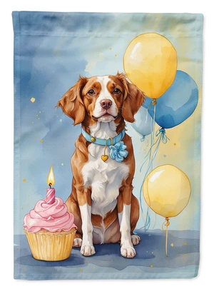 Brittany Spaniel Happy Birthday Garden Flag Mailbox Flag Decorative Yard Flag Banner Outside Patio Artwork Yard Flower Beds, Gar