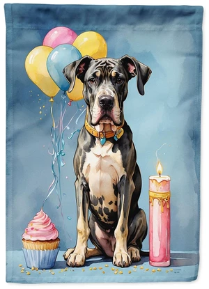 Great Dane Happy Birthday Garden Flag Mailbox Flag Decorative Yard Flag Banner Outside Patio Artwork Yard Flower Beds, Garden Si