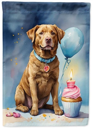 Chesapeake Bay Retriever Happy Birthday Garden Flag Mailbox Flag Decorative Yard Flag Banner Outside Patio Artwork Yard Flower B