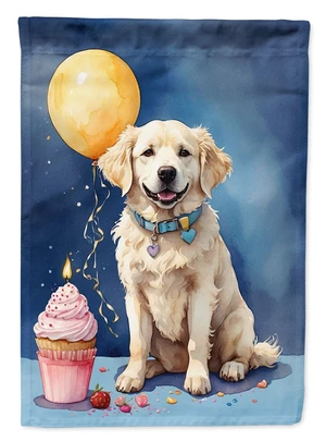 Kuvasz Happy Birthday House Flag Large Porch Sleeve Pole Decorative Outside Yard Banner Artwork Wall Hanging, Polyester, House S Kuvasz Happy Birthday House Flag Large Porch Sleeve Pole Decorative Outside Yard Banner Artwork Wall Hanging, Polyester, House S