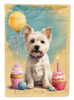 Westie Happy Birthday Garden Flag Mailbox Flag Decorative Yard Flag Banner Outside Patio Artwork Yard Flower Beds, Garden Size,