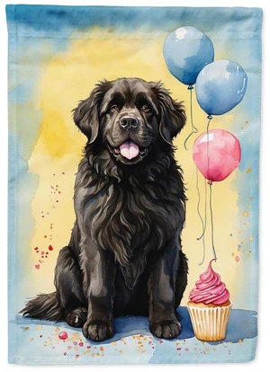 Newfoundland Happy Birthday Garden Flag Mailbox Flag Decorative Yard Flag Banner Outside Patio Artwork Yard Flower Beds, Garden