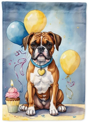 Boxer Happy Birthday House Flag Large Porch Sleeve Pole Decorative Outside Yard Banner Artwork Wall Hanging, Polyester, House Si Boxer Happy Birthday House Flag Large Porch Sleeve Pole Decorative Outside Yard Banner Artwork Wall Hanging, Polyester, House Si